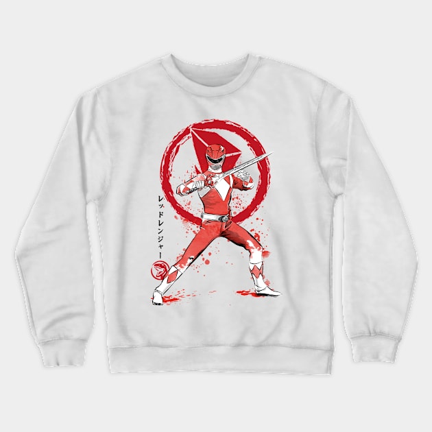 Red Ranger sumi e Crewneck Sweatshirt by DrMonekers